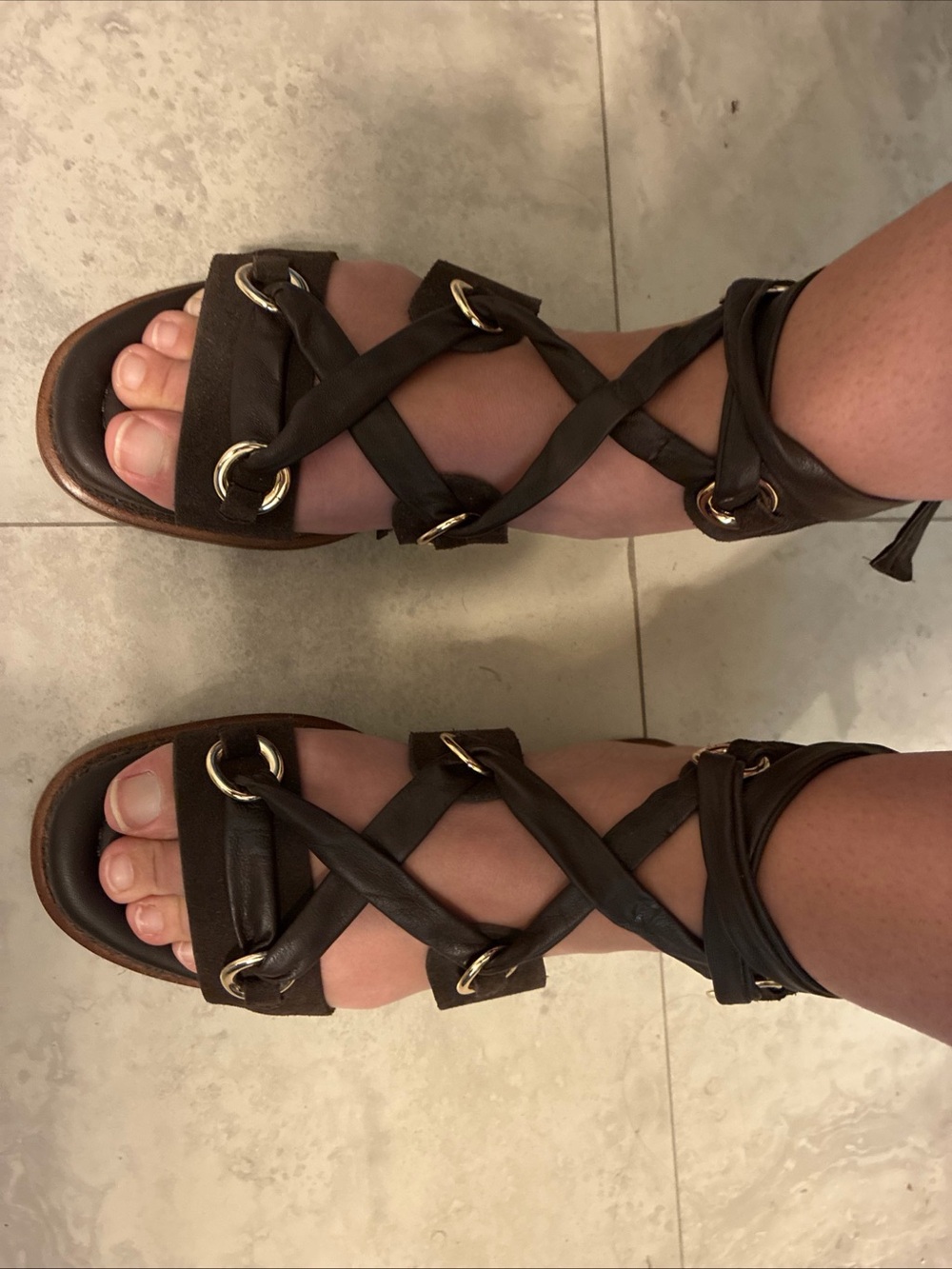 Alexandre Birman Silvia Sandals Brown 38.5 (8.5) See Description